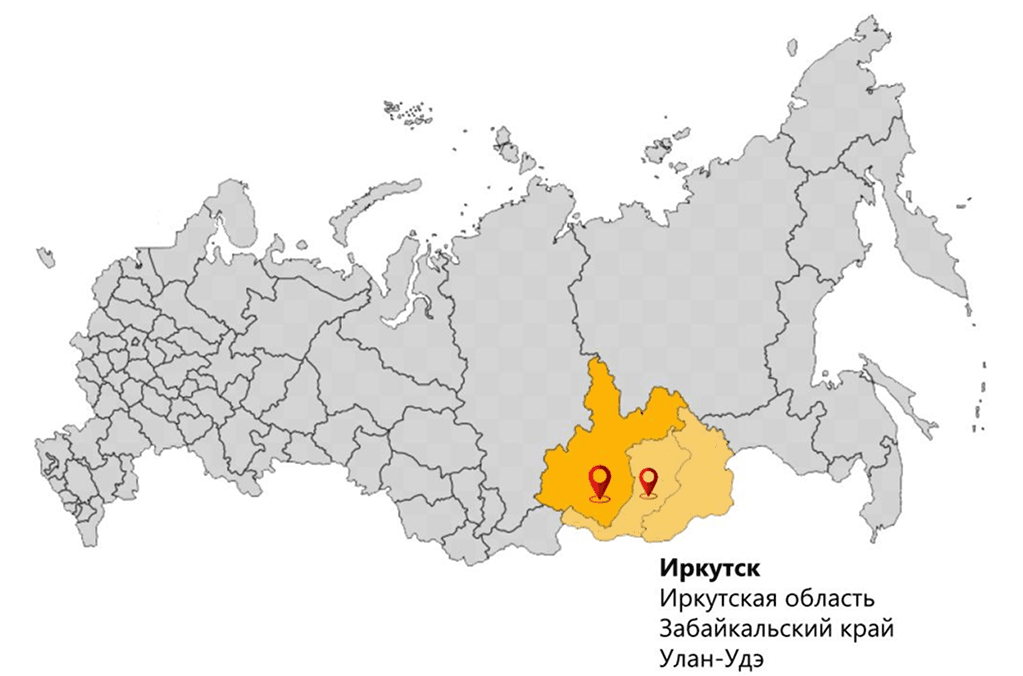 Карта регионов работы организации